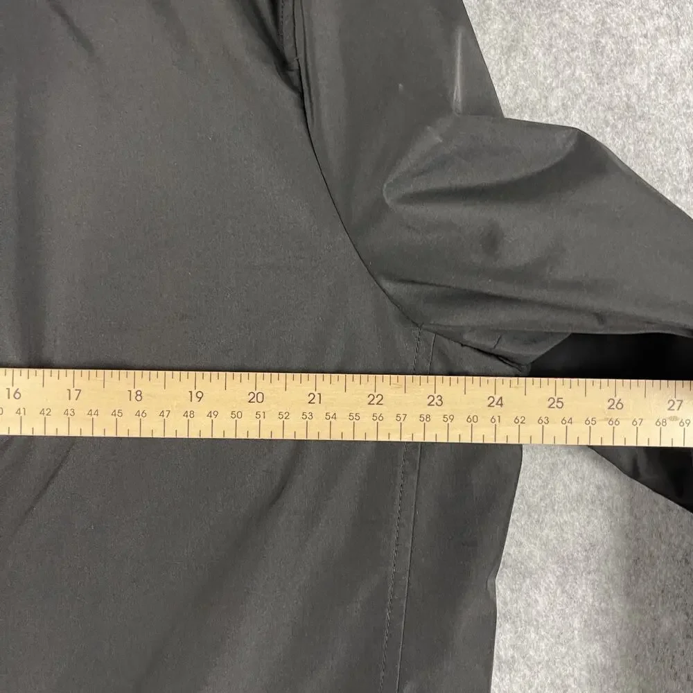 Vintage Banana Republic Factory Trench Coat Mens Large Black Water Resistant - Picture 10 of 16